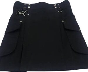 Modern Men Black Utility Kilt