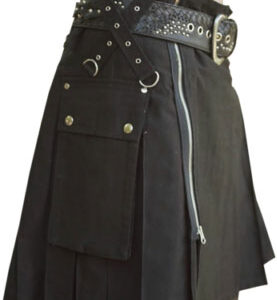 Black Scottish Utility Kilt