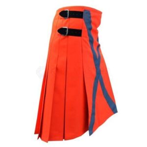 Alternative view of Orange Scottish Utility Kilt
