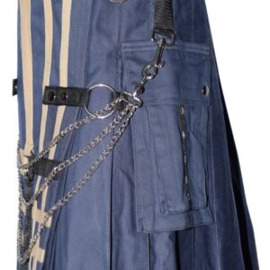Alternative view of Blue Cotton Utility Kilt